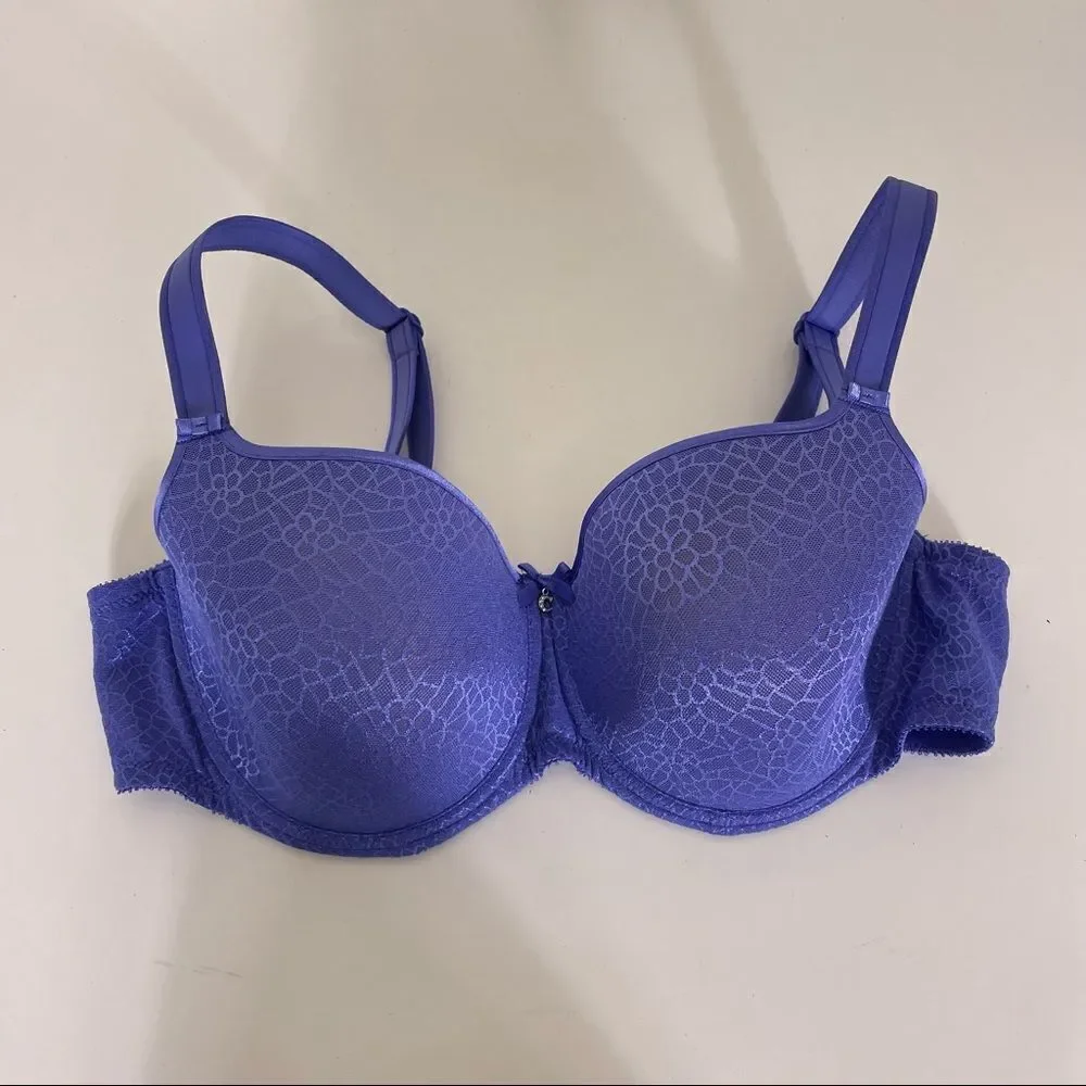 Chantelle Purple Flower Print Lightly Lined Bra 40C